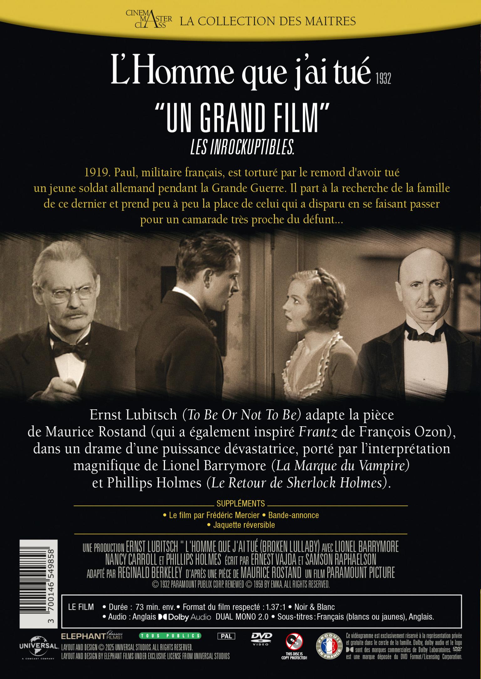 L'Homme que j'ai tué - Version restaurée - DVD